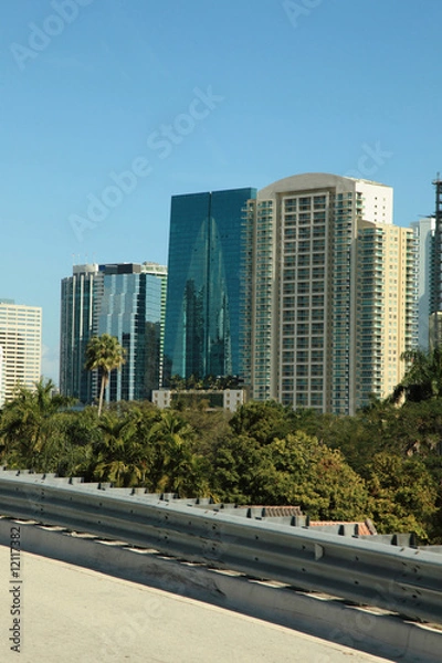 Fototapeta Miami florida buildings and cityscape scene