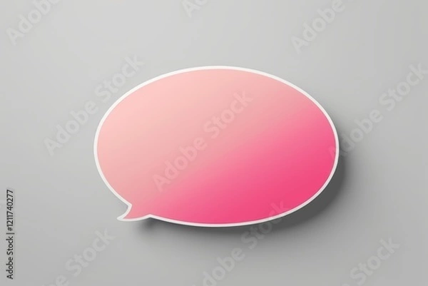 Fototapeta a close up of a pink speech bubble on a gray background