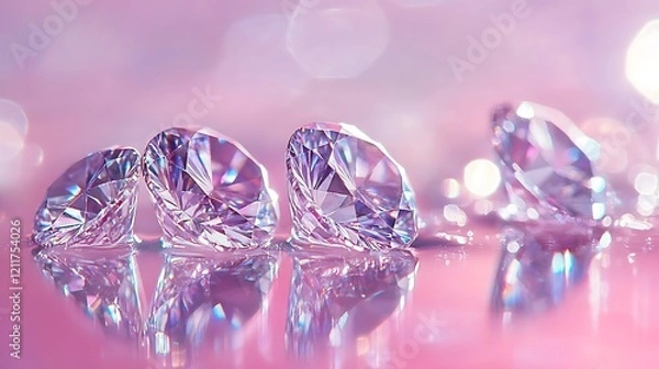 Fototapeta Sparkling Diamonds: A Symphony of Pink and Light