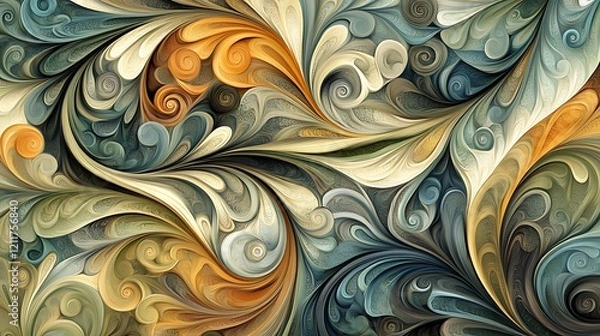 Fototapeta A detailed and intricate fractal pattern in shade background