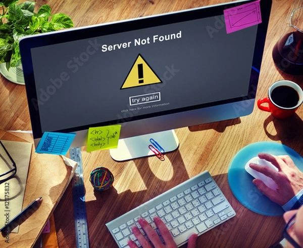 Fototapeta Server Not Found Computer Database Network Concept