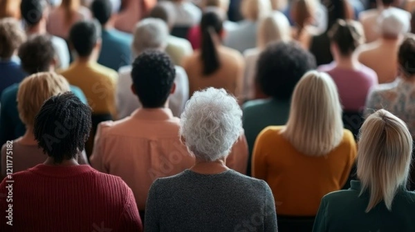 Fototapeta Diverse Mixed Age Choir Performing at Community Event
