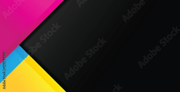 Fototapeta Creative cmyk abstract banner in paper style