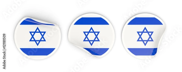 Fototapeta Flag of israel, round labels
