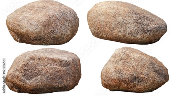 Obraz Heavy Rocks Collection on Transparent Background Generative AI