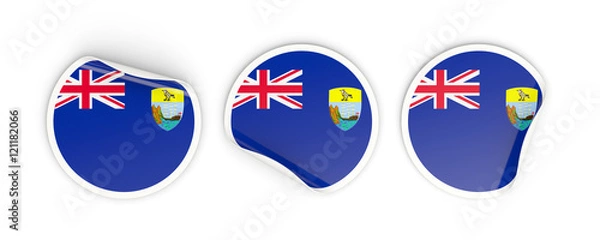 Fototapeta Flag of saint helena, round labels