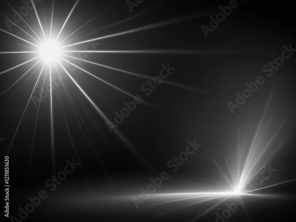 Fototapeta Bright lights shining on dark background creating hope and inspiration