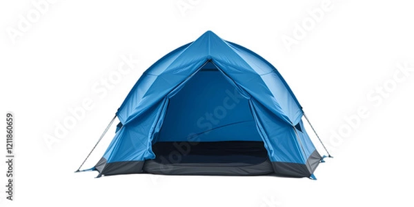 Obraz "small blue tent isolated on white background"
