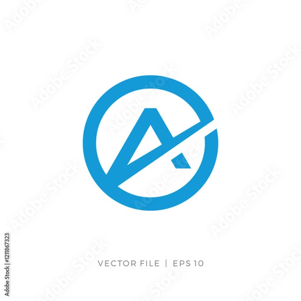 Obraz initial letter A or AE inside circle logo