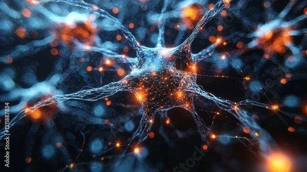 Fototapeta Stunning visualization of interconnected neurons showcasing the complexity of the human brain's neural network