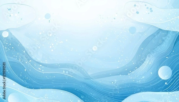 Fototapeta Abstract Blue Wave Design With Light Speckles