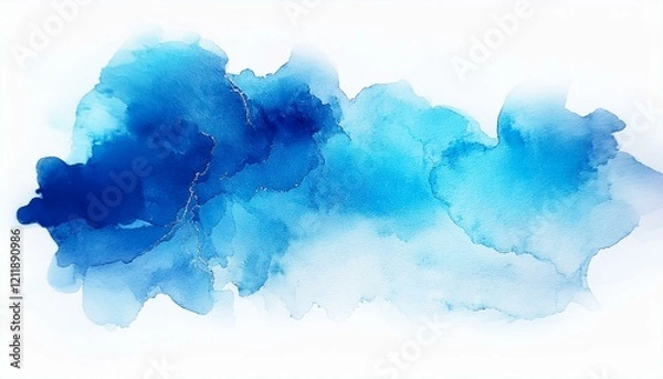 Fototapeta 水彩画のテクスチャー素材（青、水色）
