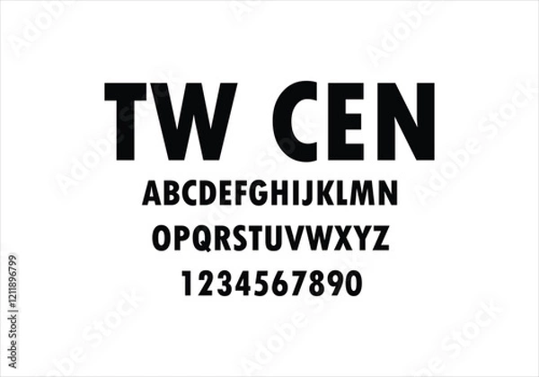 Fototapeta TW Cen font for logo and headline. Isolated vector typeset