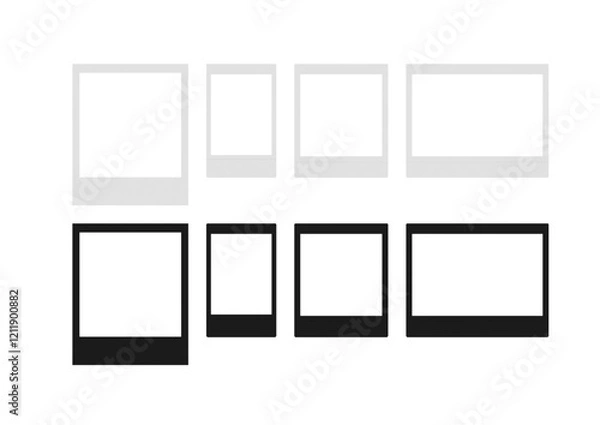 Obraz Vector pack of different textured instant films frames size