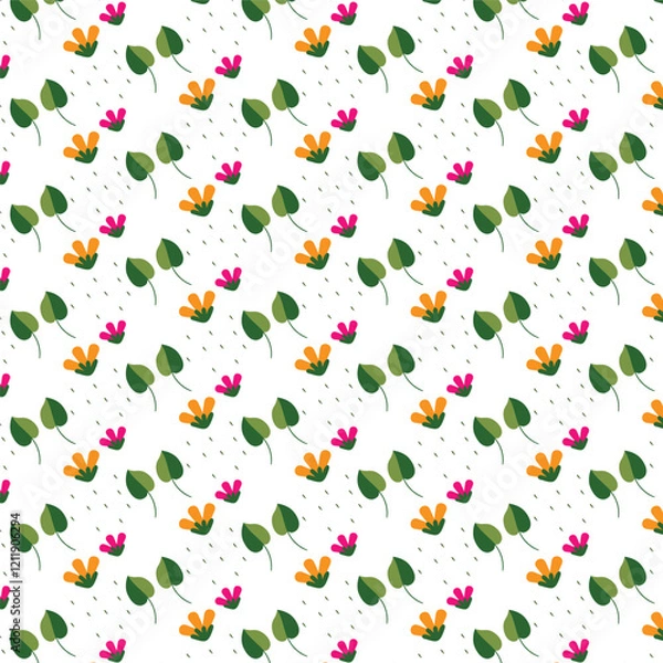 Obraz seamless pattern with leaves and flowers
