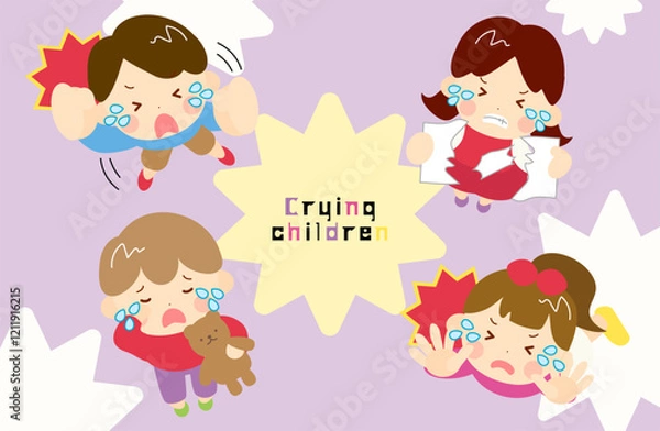 Fototapeta 泣いている子供たち02