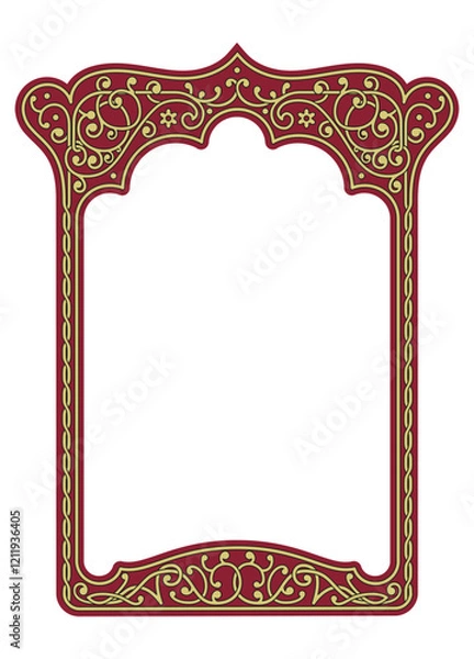 Obraz Frame with a fabulous twisted ornament. Vector illustration