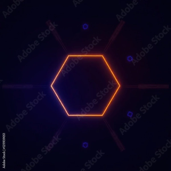 Obraz Neon Hexagonal Framework
Illuminated hexagonal patterns with vibrant orange or blue glows, perfect for technology or cybersecurity themes.