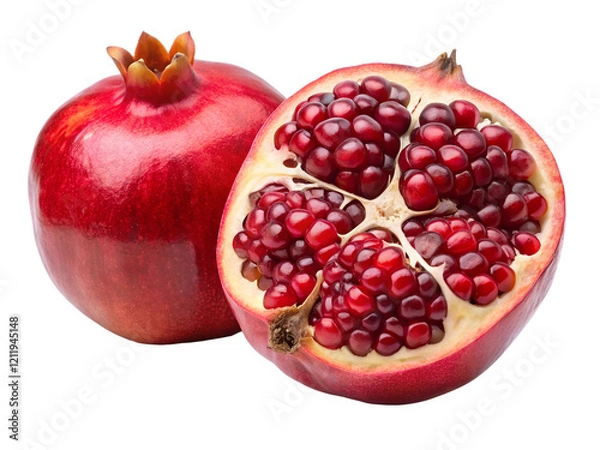 Obraz Pomegranate fruit isolated on white background