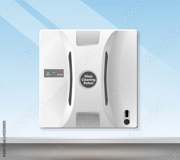 Obraz Glass cleaning robot - clean window concept