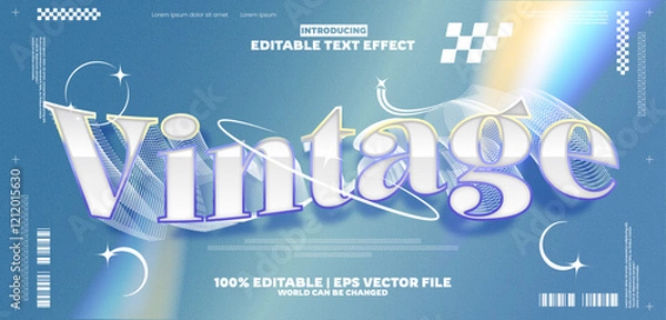 Fototapeta New vintage y2k editable text effect in modern trend style
