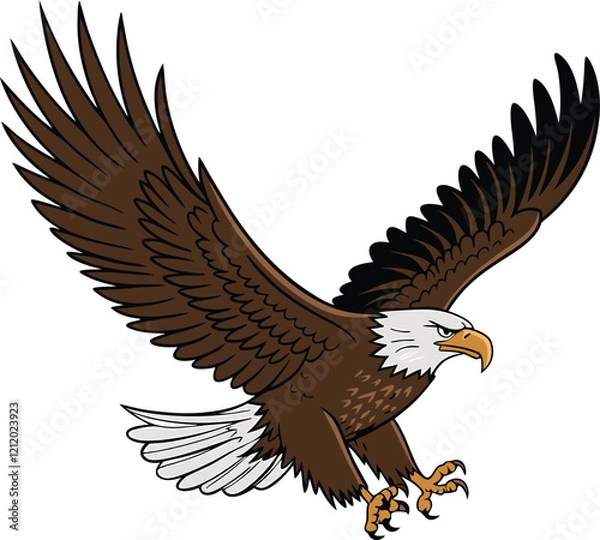 Obraz Bald Eagle Mascot Swooping with Claws Out and Wings Spread