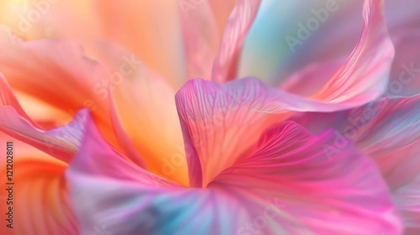 Obraz Soft pastel colored flower petals with vibrant veins.