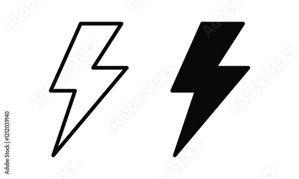 Fototapeta thunderbolt icon. simple electrical energy power sign. lightning bolt symbol. vector illustration on transparent background.
