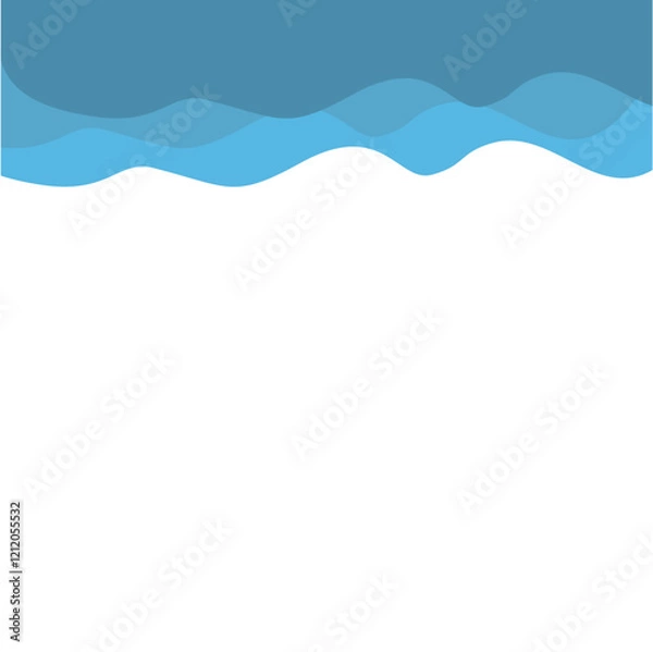 Obraz Blue Top Wave Border
