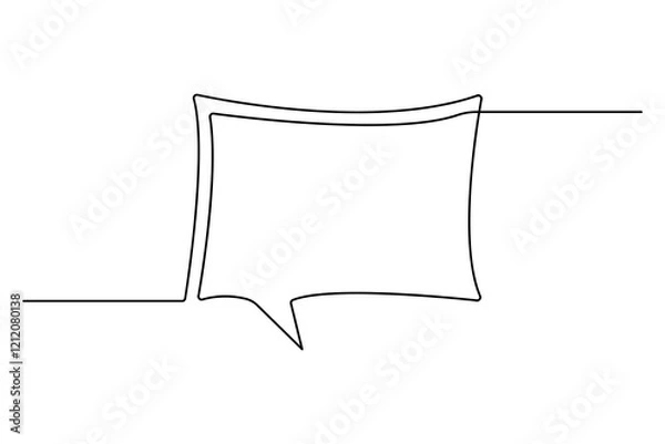 Fototapeta Speech bubble continuous one line drawing with editable stroke