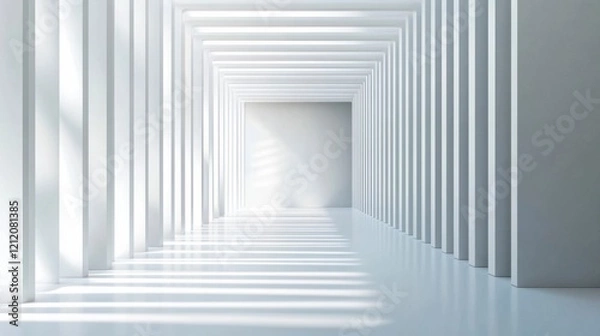 Obraz Modern White Hallway Architecture Minimalist Design Interior