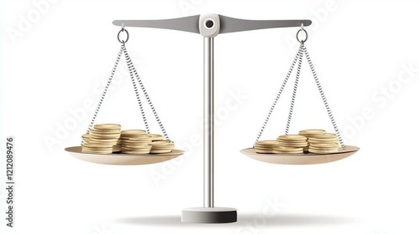 Fototapeta Financial Equilibrium: A Visual Representation of Value Comparison