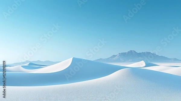 Obraz Gentle undulating dunes stretch endlessly across the horizon, embracing a tranquil atmosphere beneath a brilliant azure sky