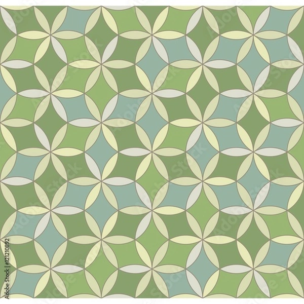 Obraz Seamless geometric pattern, Circle pattern line,  Monochrome elements vector