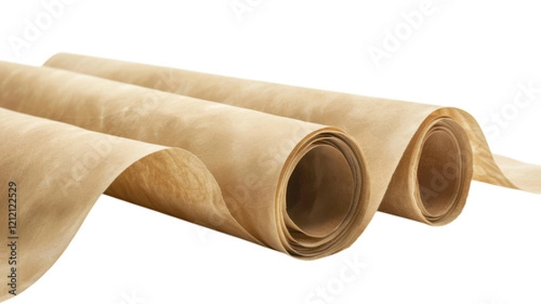 Obraz High Resolution Rolled Parchment Paper Scroll for Design Projects and Specialty Crafts Usage