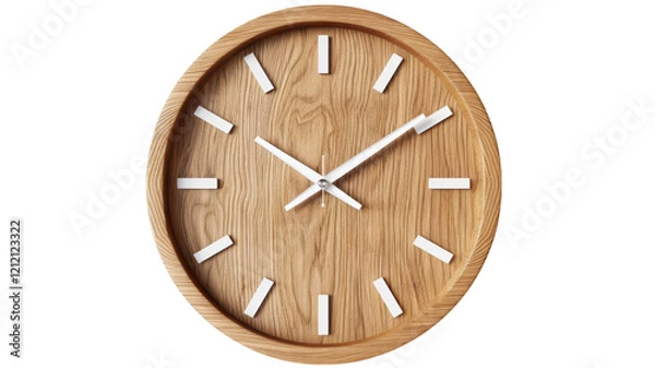 Obraz Elegant Round Wooden Clock Featuring a White Face Perfect for Home Decor and Timely Gift Solutions