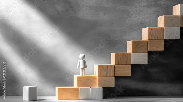 Obraz 個人の成長プロセスを表現するイメージ | 立体コンポジション