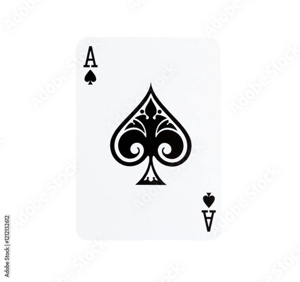 Fototapeta Ace of spades playing card isolated on transparent background. Png format