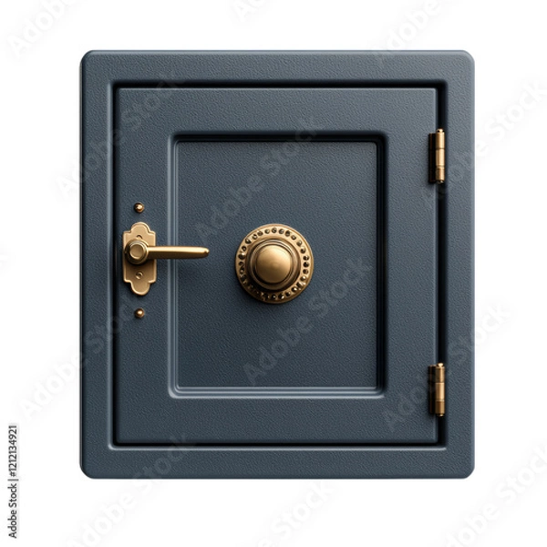 Fototapeta Vintage Safe Door with Lock Mechanism Isolated on transparent background