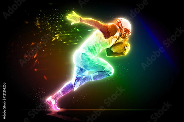Fototapeta Иллюстрация на тему командный спорт. Игрок стремится к намеченной цели.