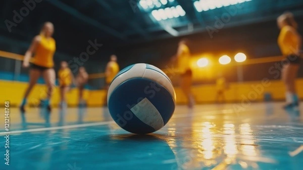 Obraz Volleyball Game Action: Intense Indoor Match