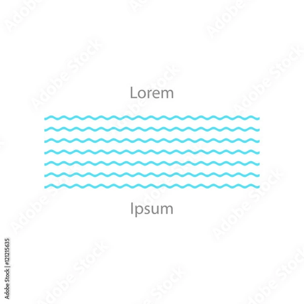 Fototapeta Blue waves pattern vector illustration