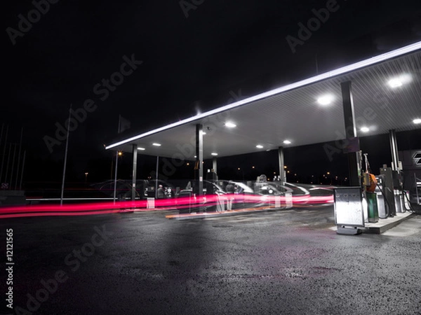 Obraz Petrol station at night