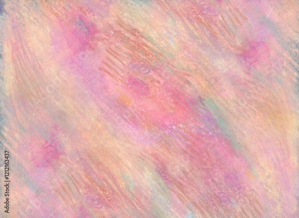 Fototapeta オイルパステル、クレヨンで描いたピンク色の美しい背景素材