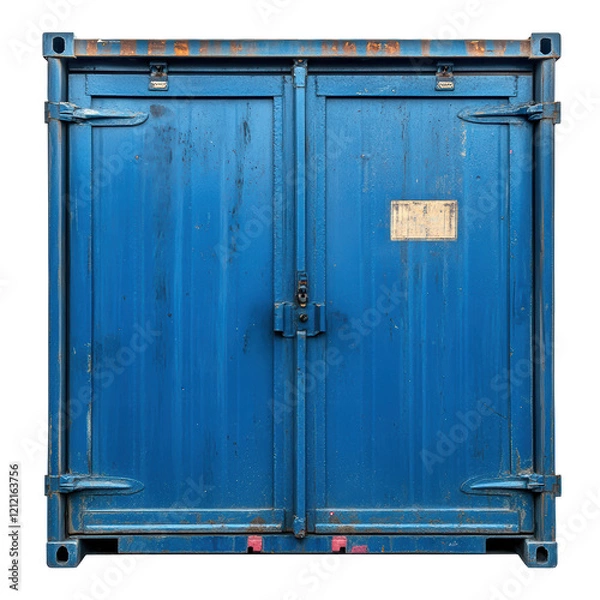 Fototapeta Isolated Blue Shipping Container Front