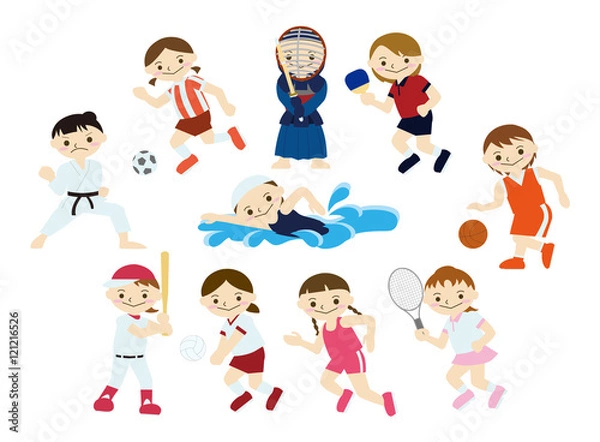 Obraz スポーツ選手　女子　輪郭無し