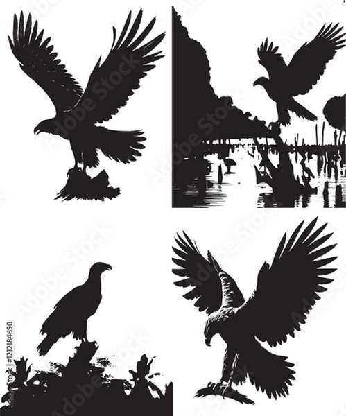 Obraz eagle, eagle silhouette, eagle vector