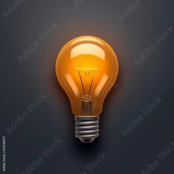 Obraz light bulb on black background