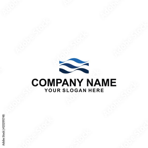 Obraz landscape water logo vector illustration