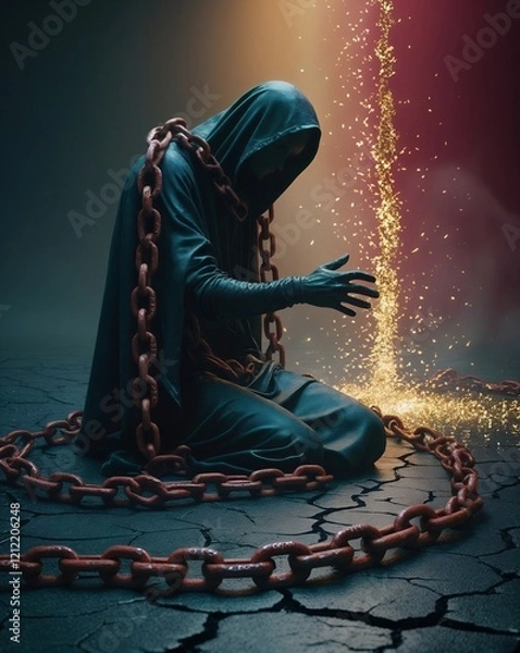 Obraz statue of a person symbolizing sin and grace